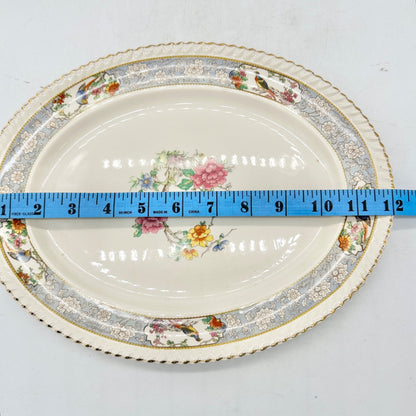 Johnson Bros Old English The Vigo Floral Birds Oval Platter England Porcelain