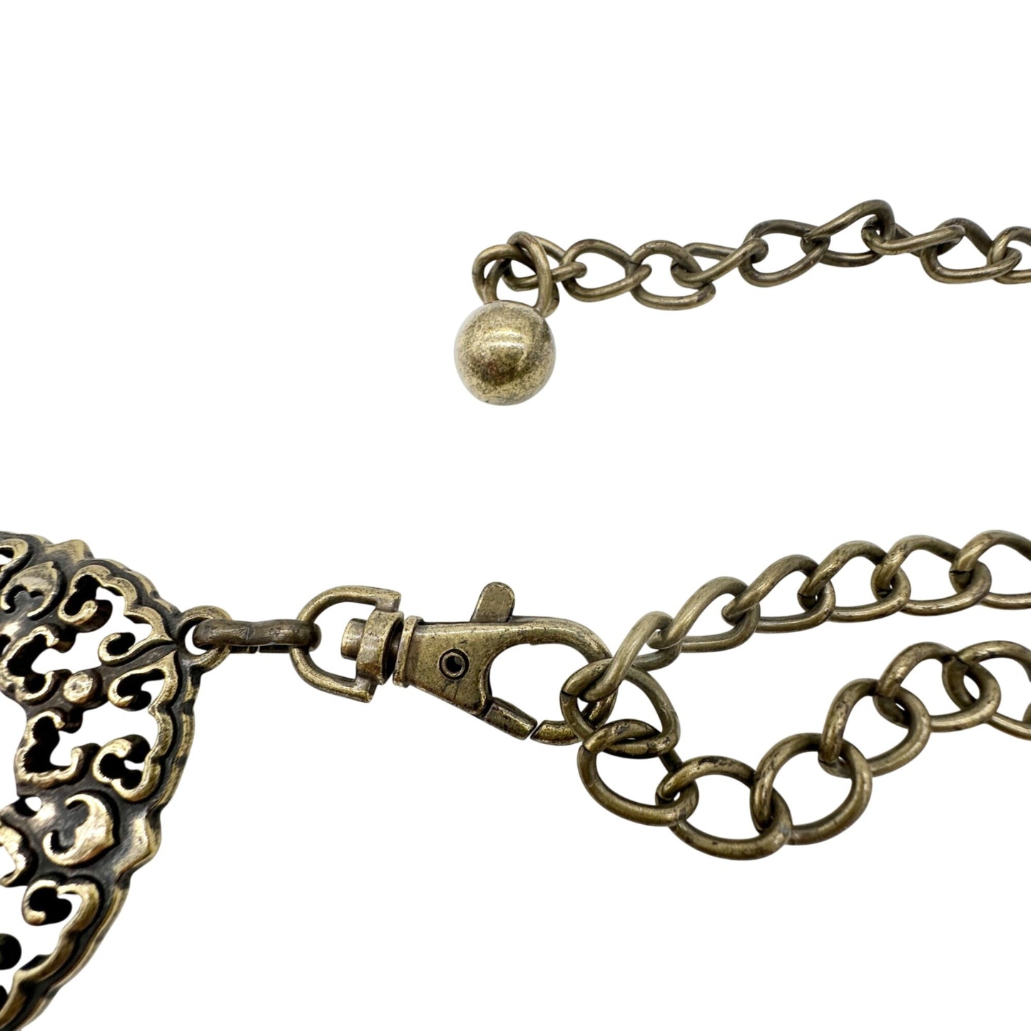 Vintage Inspired Gold Toned Filigree Belt Lobster Clasp Chain Links 31.5-49 Inch