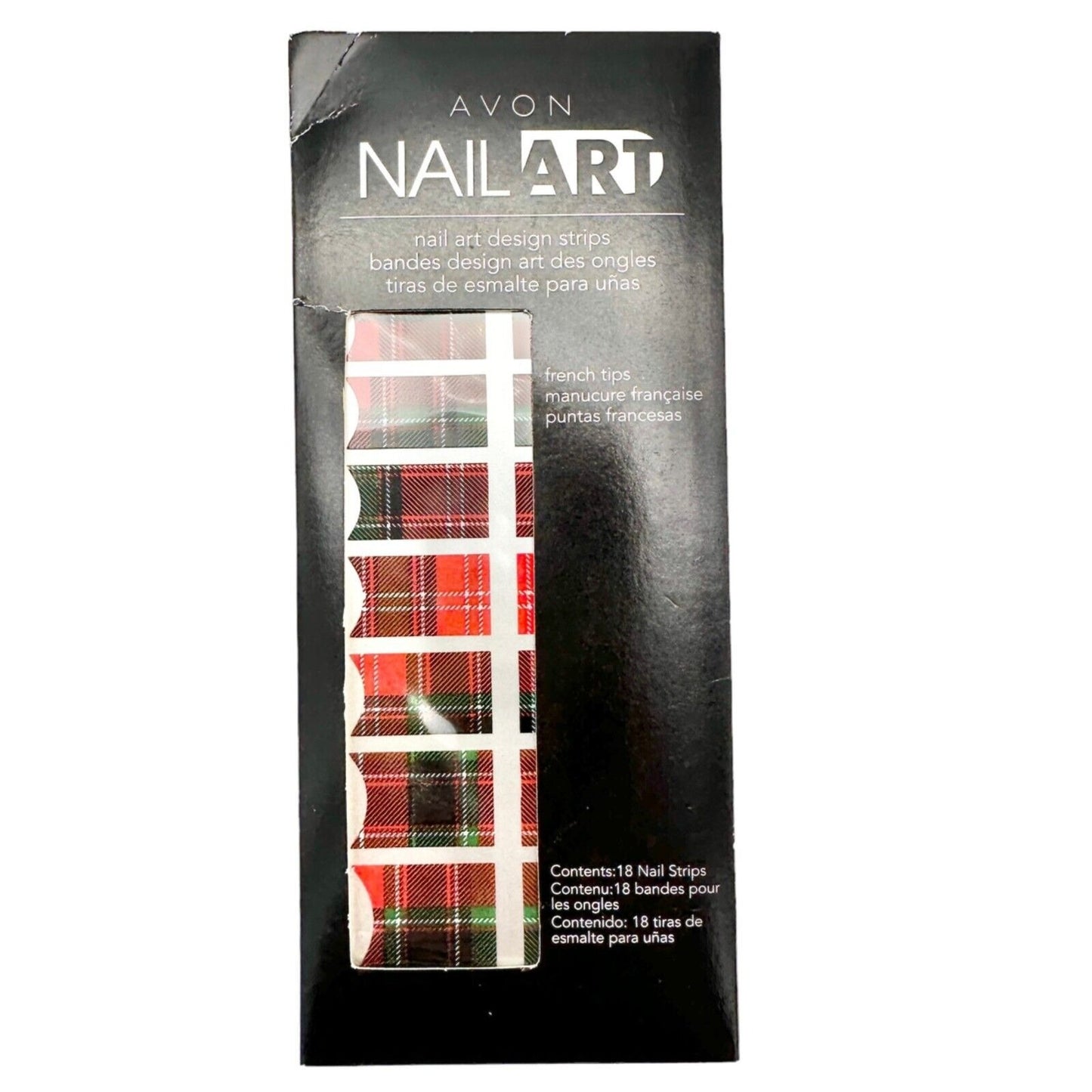 Avon Nail Art Design Strips Totally Tartan Unopened Package Holidays