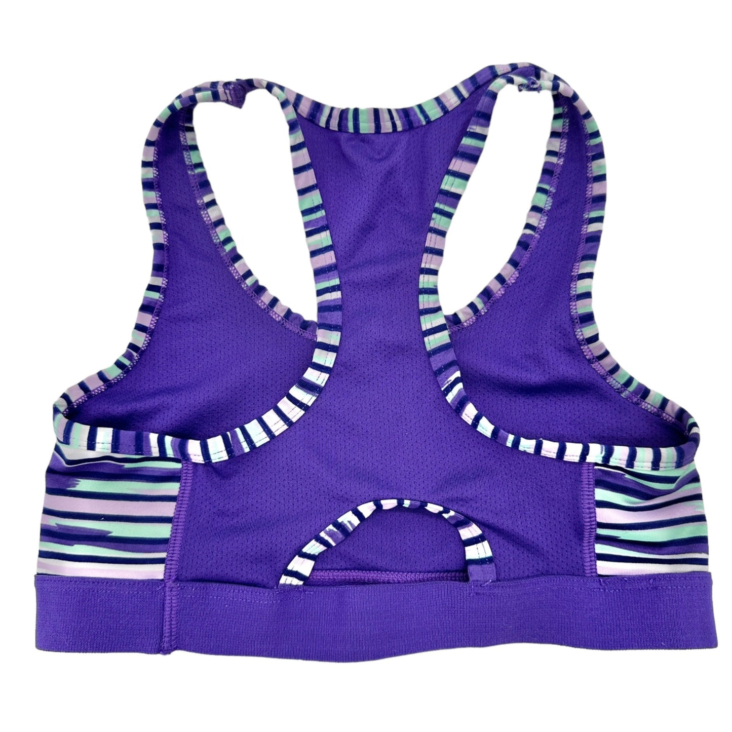 Athletic Works Sports Bra Girls 30 Purple Mint White Strip Racerback