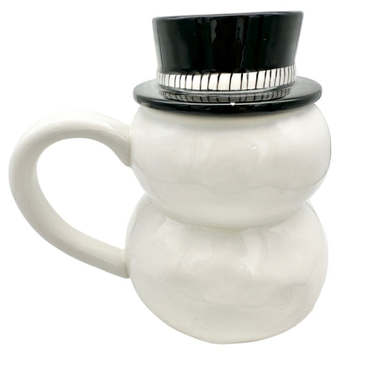 Potter's Studio Snowman Mug with Hat Lid 16oz Dishwasher and Microwave Safe