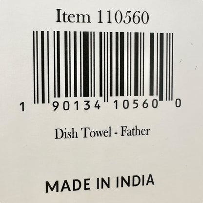 Primitives by Kathy Dish Towel 29 x 29 Black White Father NWT