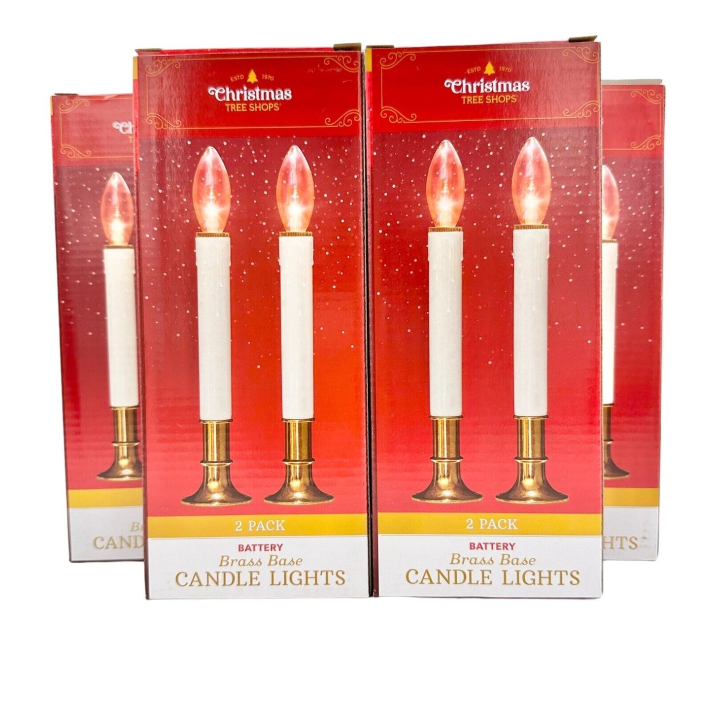 Christmas Tree Shops Set of 10 Candle Lights 9 in White Brass Base Battery NIB