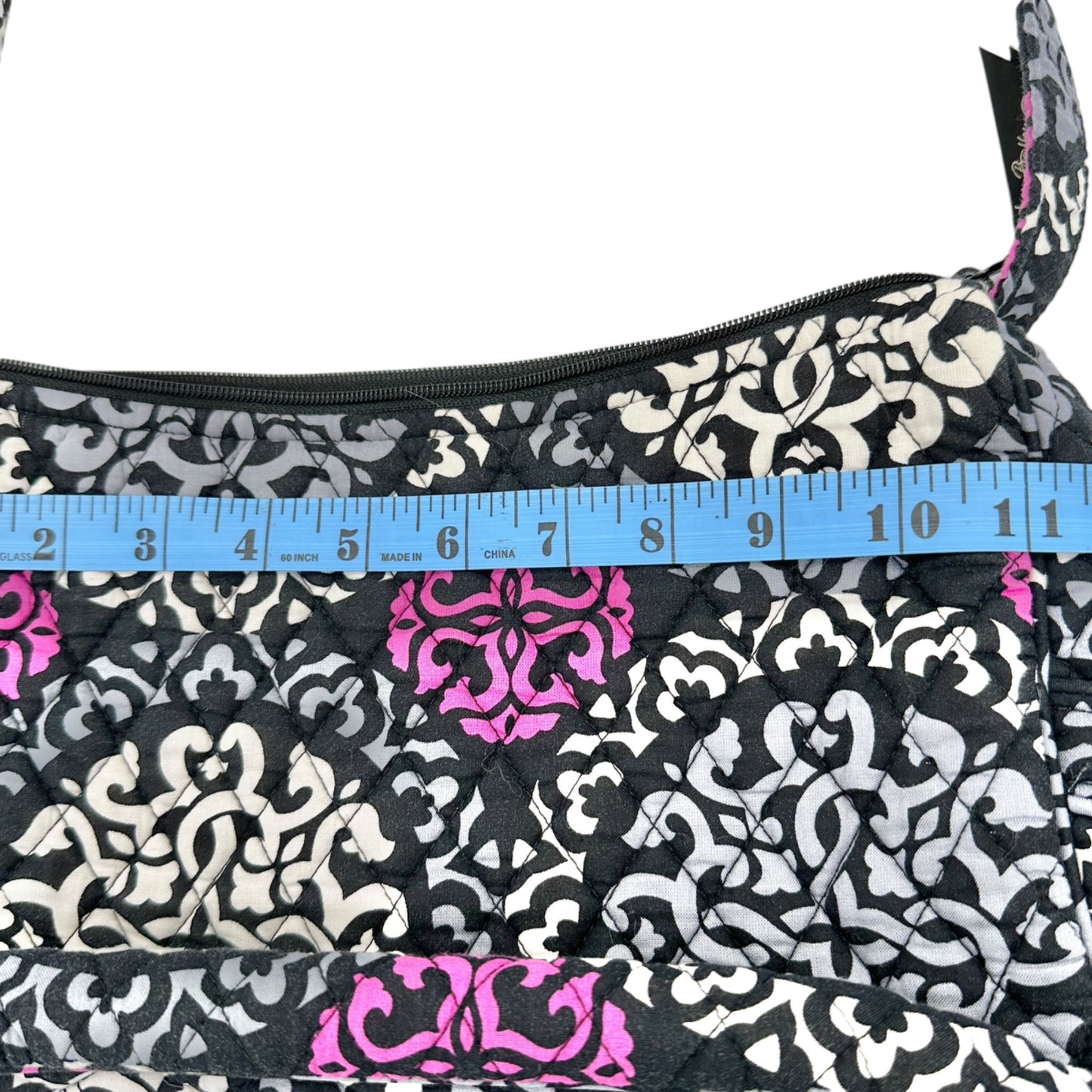 Vera Bradley Canterbury Magenta Crossbody Bag 11 x 8.5 x 4 Black White Magenta