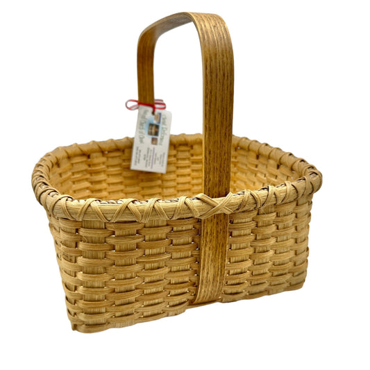 Handmade Basket Meadow Lane Square 10x11 opening with Wooden Handle