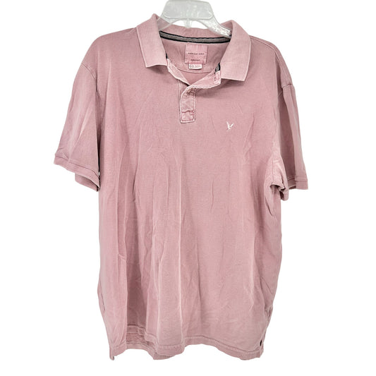 American Eagle Mens Dusty Pink Polo Shirt XL Super Soft Casual SS 100% Cotton