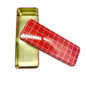 Holiday Gift Tin Red Plaid Green White Goodies Gift Giving 9 x 3