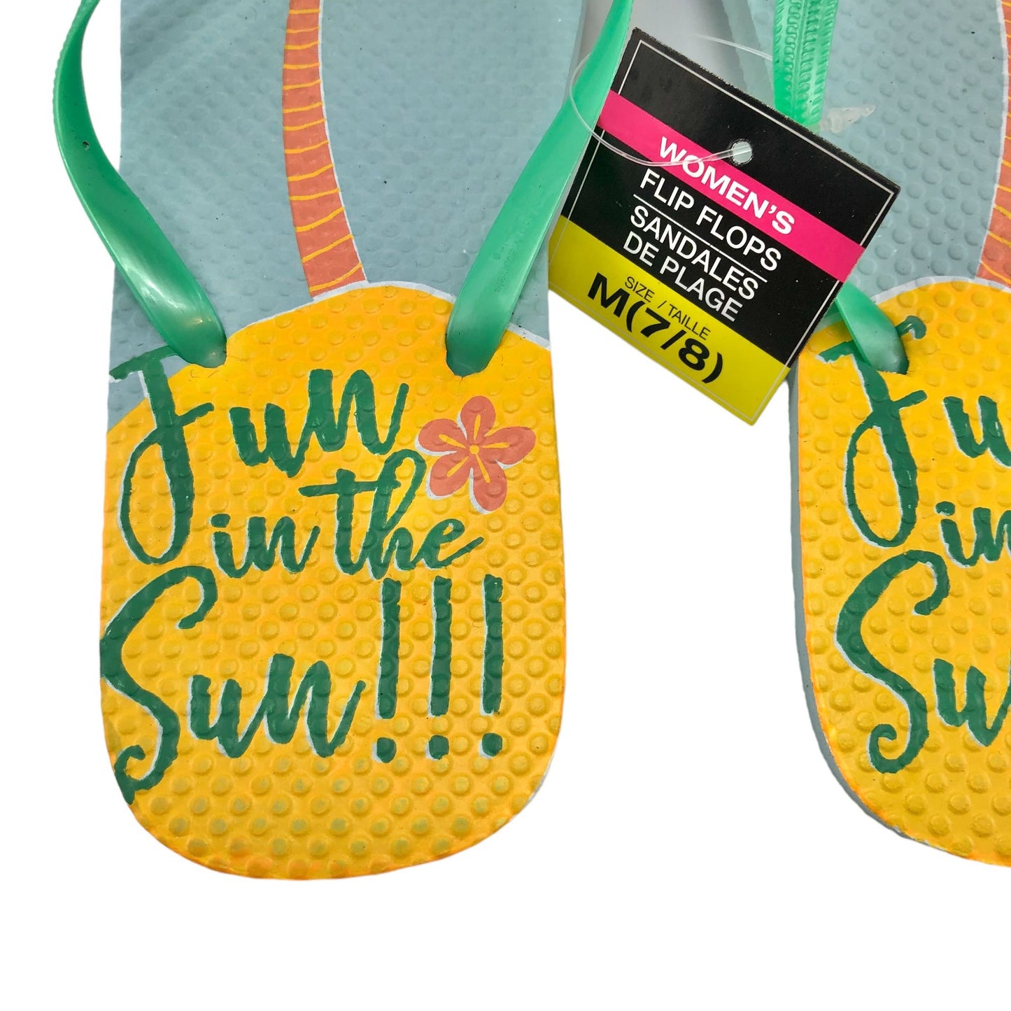 Flip Flops Fun in the Sun Womens M (7-8) NEW Beach Pool Camping Summer Fun