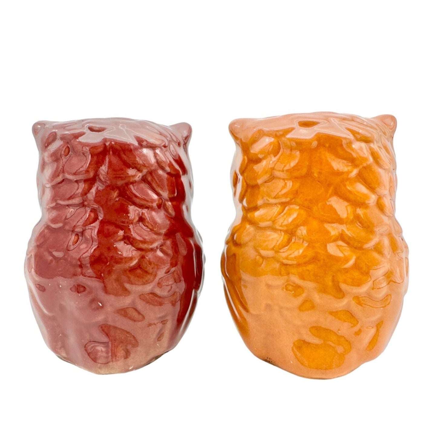 Salt and Pepper Shakers 2.5 inch Orange Maroon Owls NWT