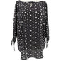 Talbots Plus Top Womens 2X Black White Polka Dot 3/4 Tie Sleeves EUC
