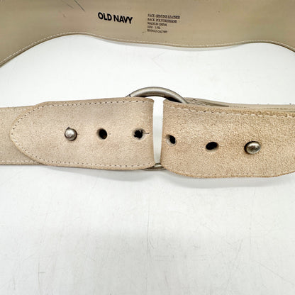 Old Navy Womens Belt Faux Suede Beige With D-Ring Closure L/XL Genuine Leather