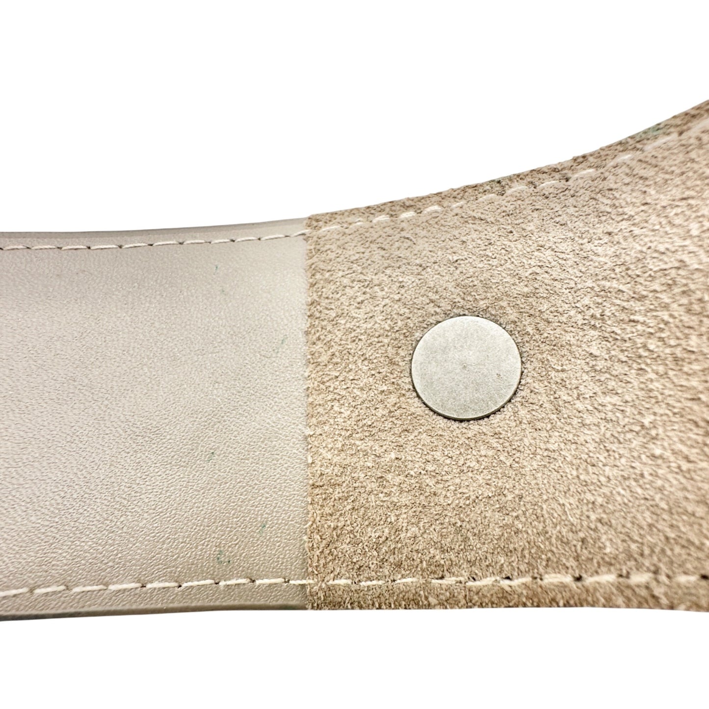 Old Navy Womens Belt Faux Suede Beige With D-Ring Closure L/XL Genuine Leather