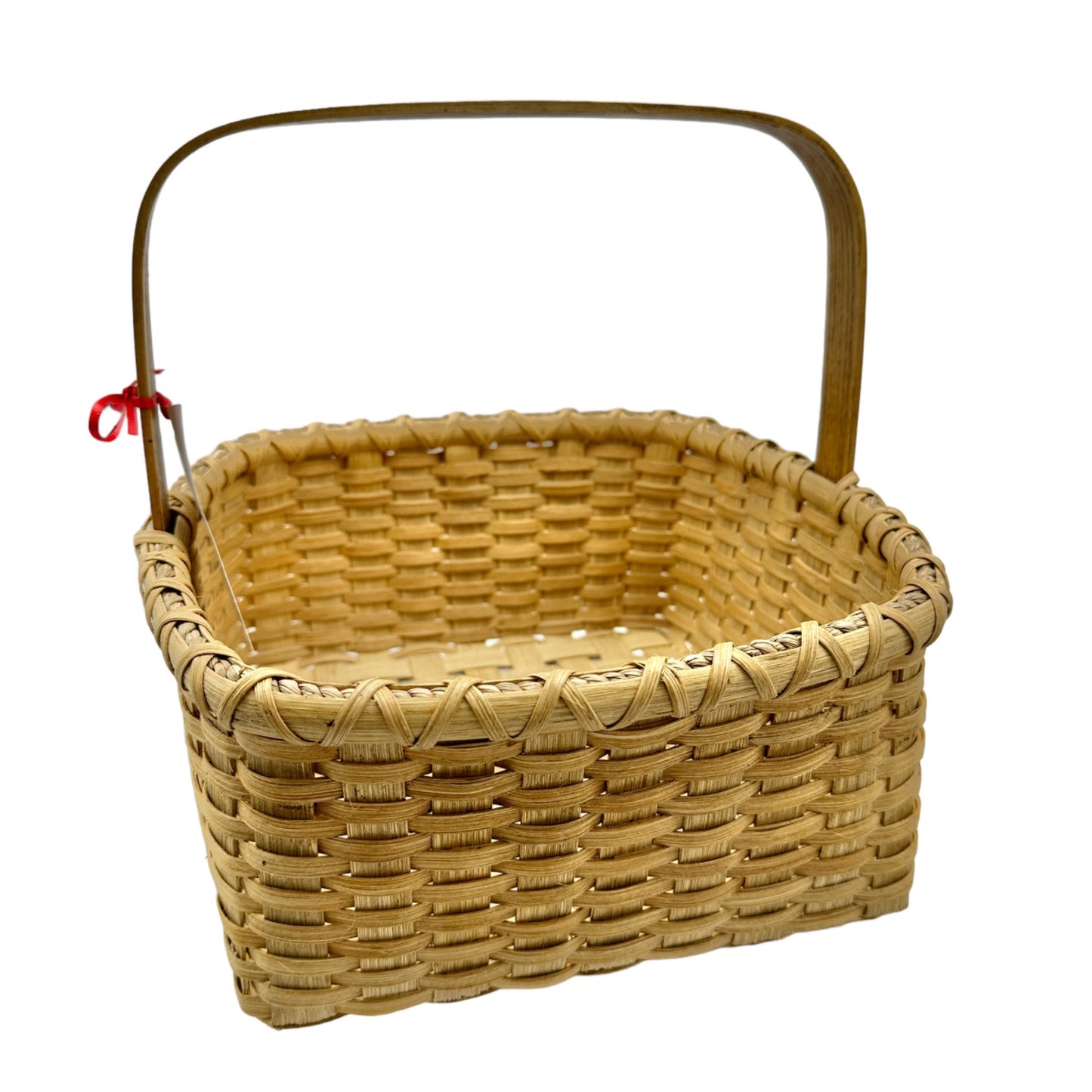 Handmade Basket Meadow Lane Square 10x11 opening with Wooden Handle