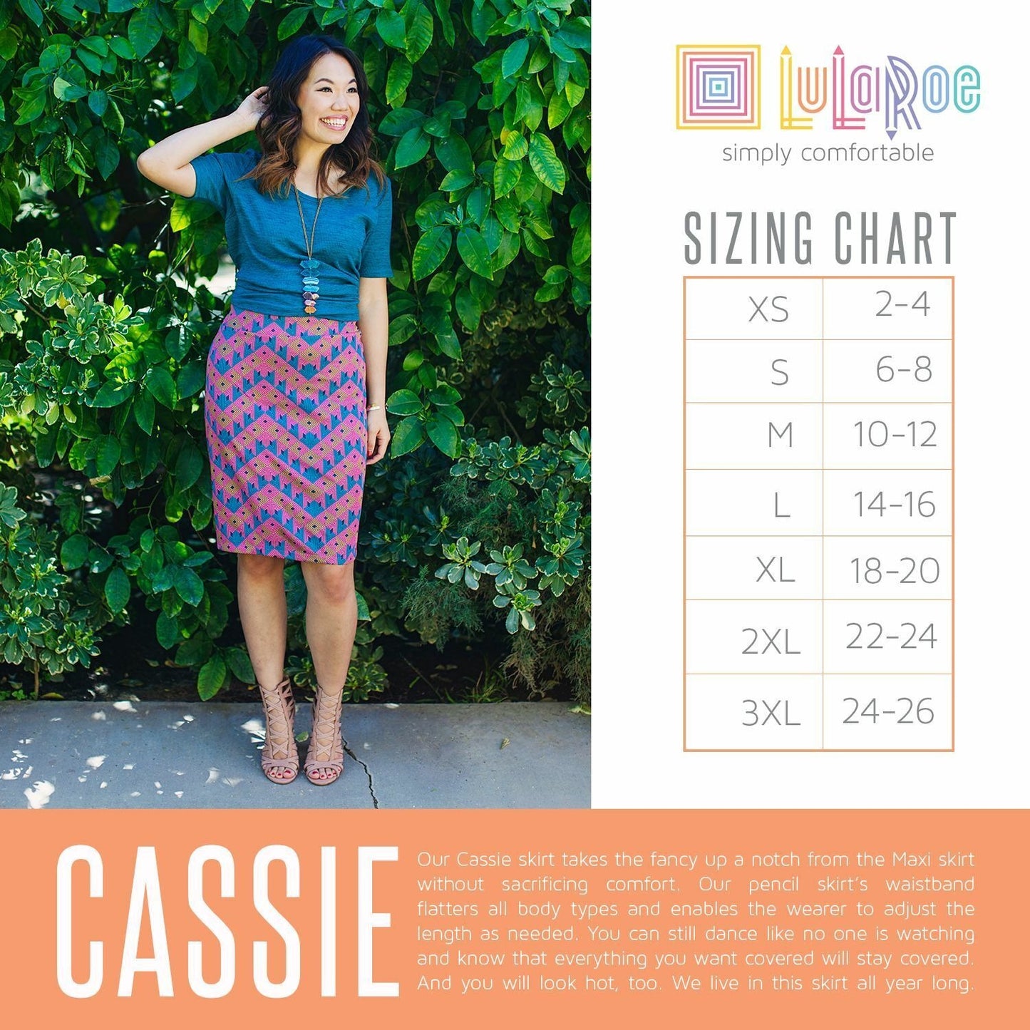 LuLaRoe Cassie Skirt Womens XS Blue and Teal Colorblock Pencil NWT