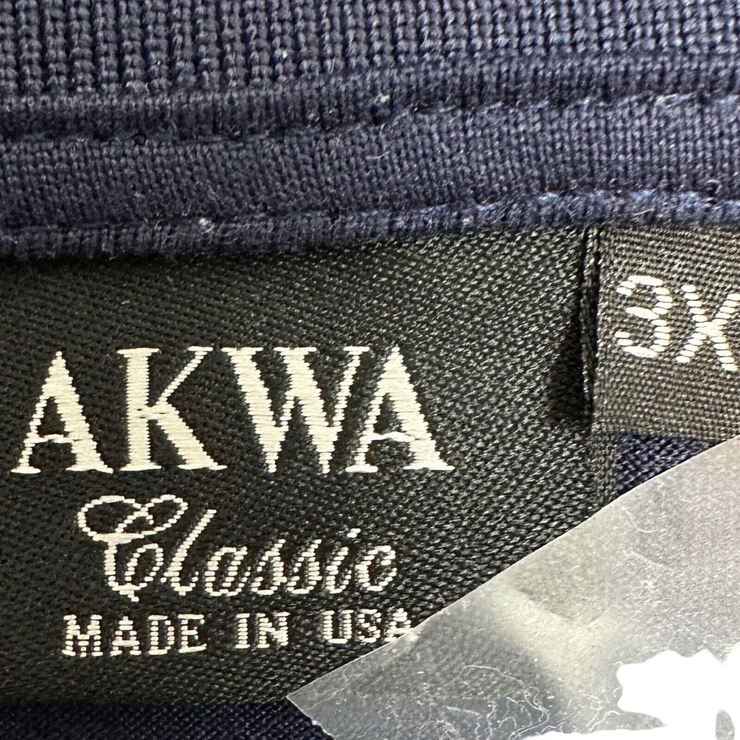 AKWA Classic Shirt 3XL Navy 3 Button Collar Short Sleeve Mabbett