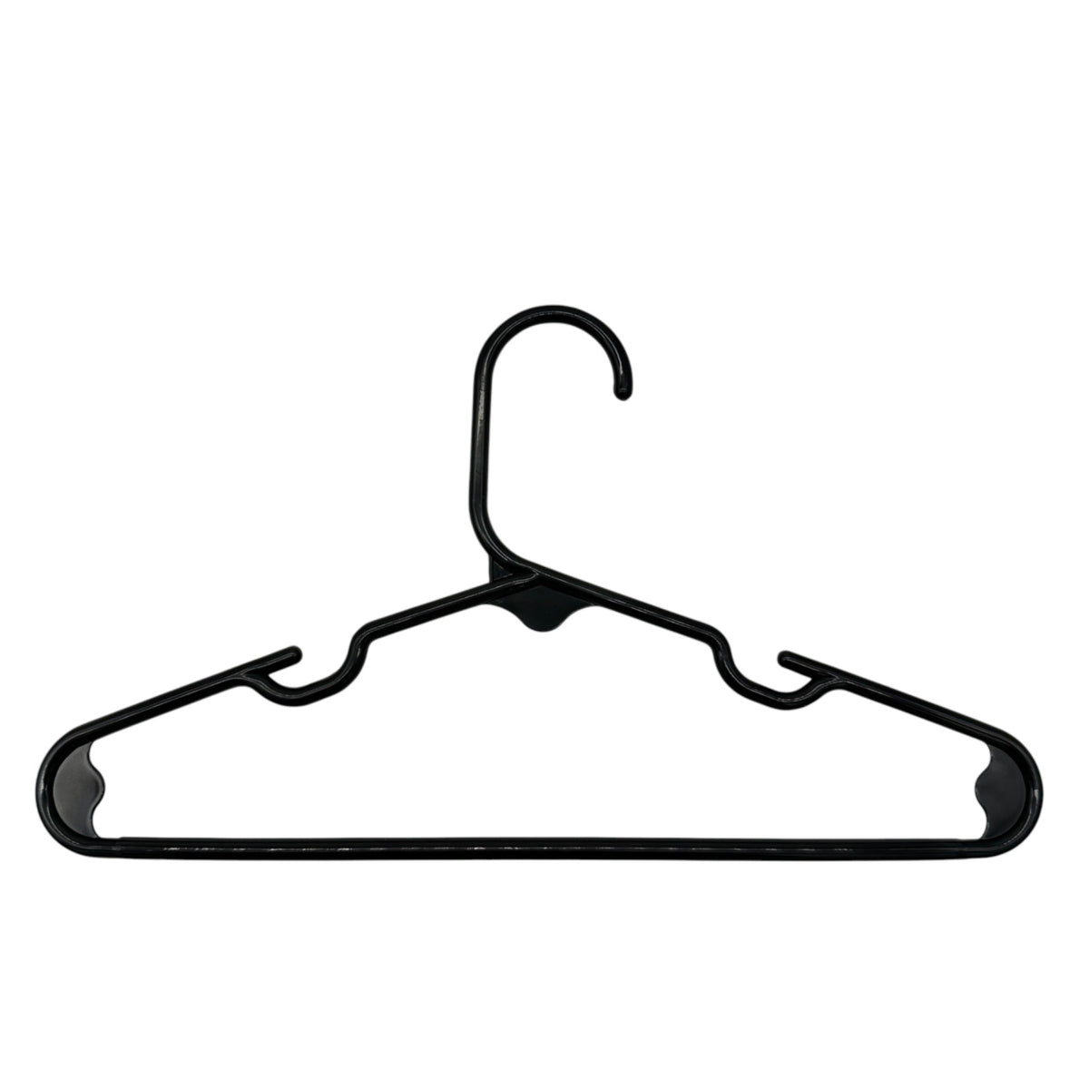 Childrens Hangers Pack Of 30 Black Plastic Lightweight Durable Strap Notches