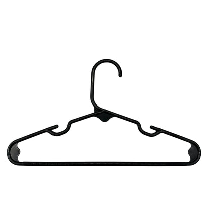 Childrens Hangers Pack Of 30 Black Plastic Lightweight Durable Strap Notches