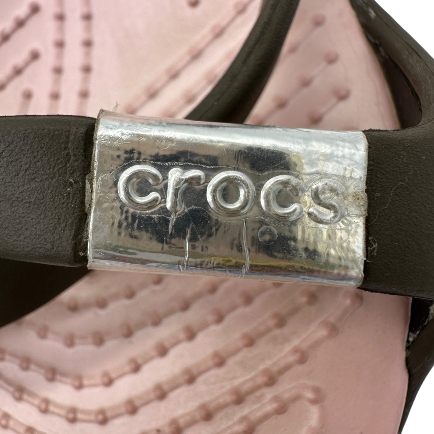 Crocs Sandals Womens Size 10 Brown and Pink 3.5 inch Wedge Heels