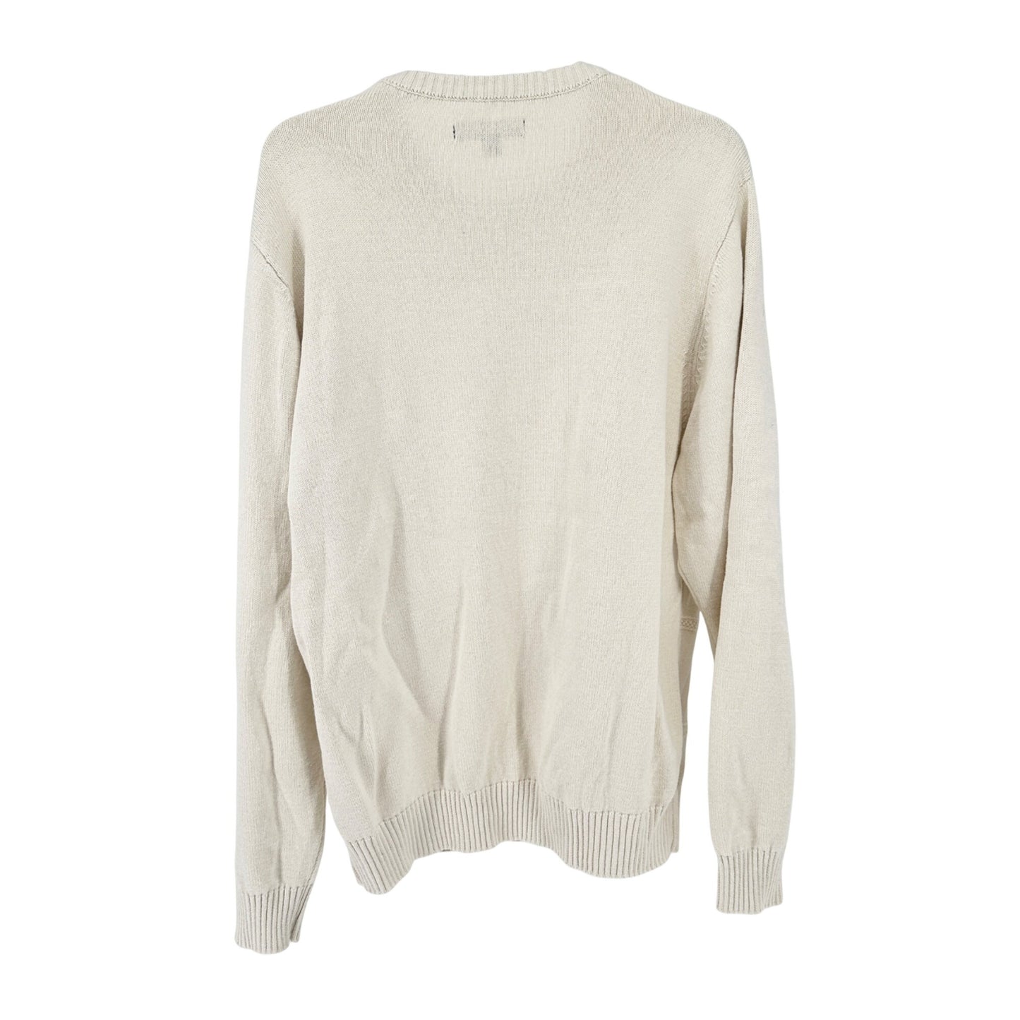 Tricots St Raphael Mens XL Beige Textured Knit Sweater Cotton Blend LS Pullover
