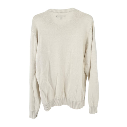 Tricots St Raphael Mens XL Beige Textured Knit Sweater Cotton Blend LS Pullover