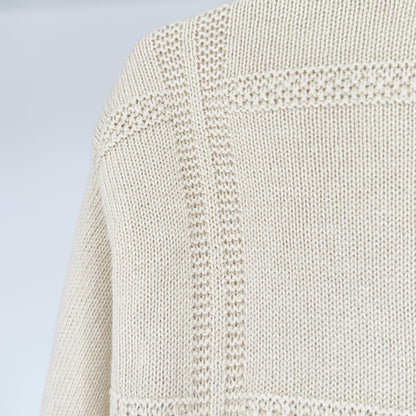 Tricots St Raphael Mens XL Beige Textured Knit Sweater Cotton Blend LS Pullover