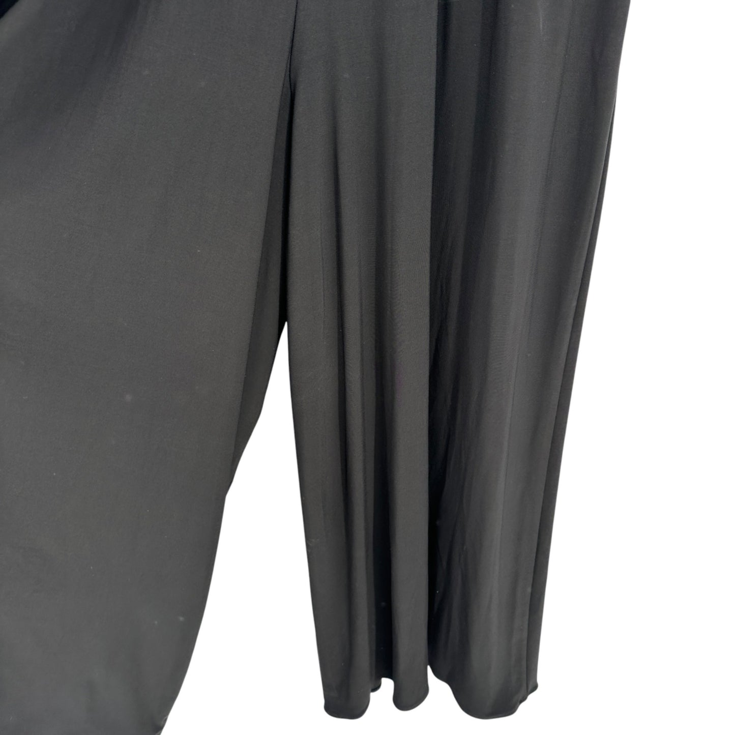 MSK Elegant Jumpsuit Womens 2X Black LS Rhinestone  Trimmed Draped Neckline