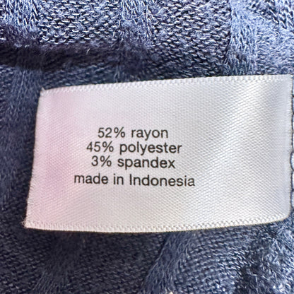 Lane Bryant Sweater Womens 26/28 Navy Gathered Waist Side Tie Crossover Vneck