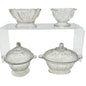 Federal Glass 1914 Wabash Childrens Vegetable 4pc Set Tulip & Honeycomb Pattern