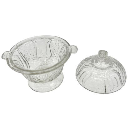 Federal Glass 1914 Wabash Childrens Vegetable 4pc Set Tulip & Honeycomb Pattern