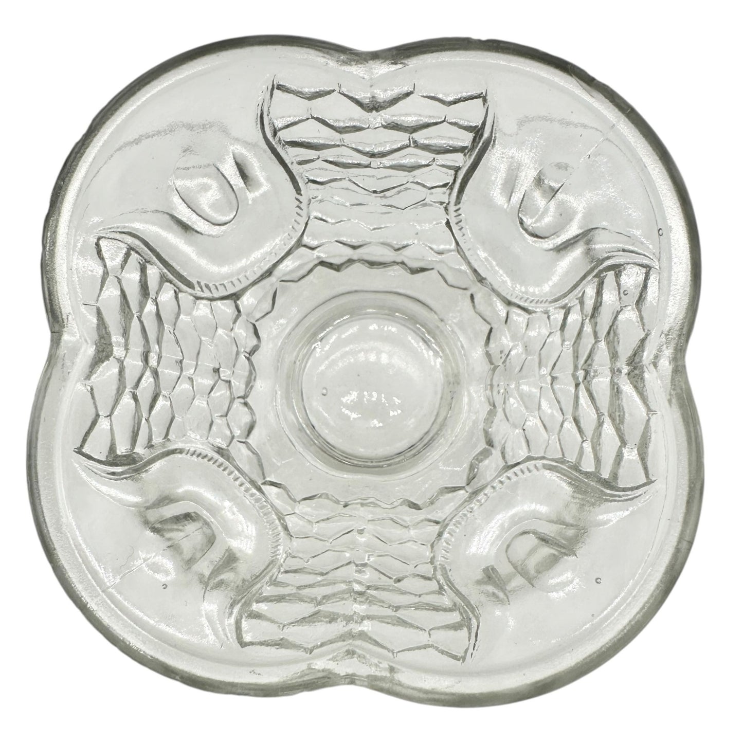 Federal Glass 1914 Wabash Childrens Vegetable 4pc Set Tulip & Honeycomb Pattern