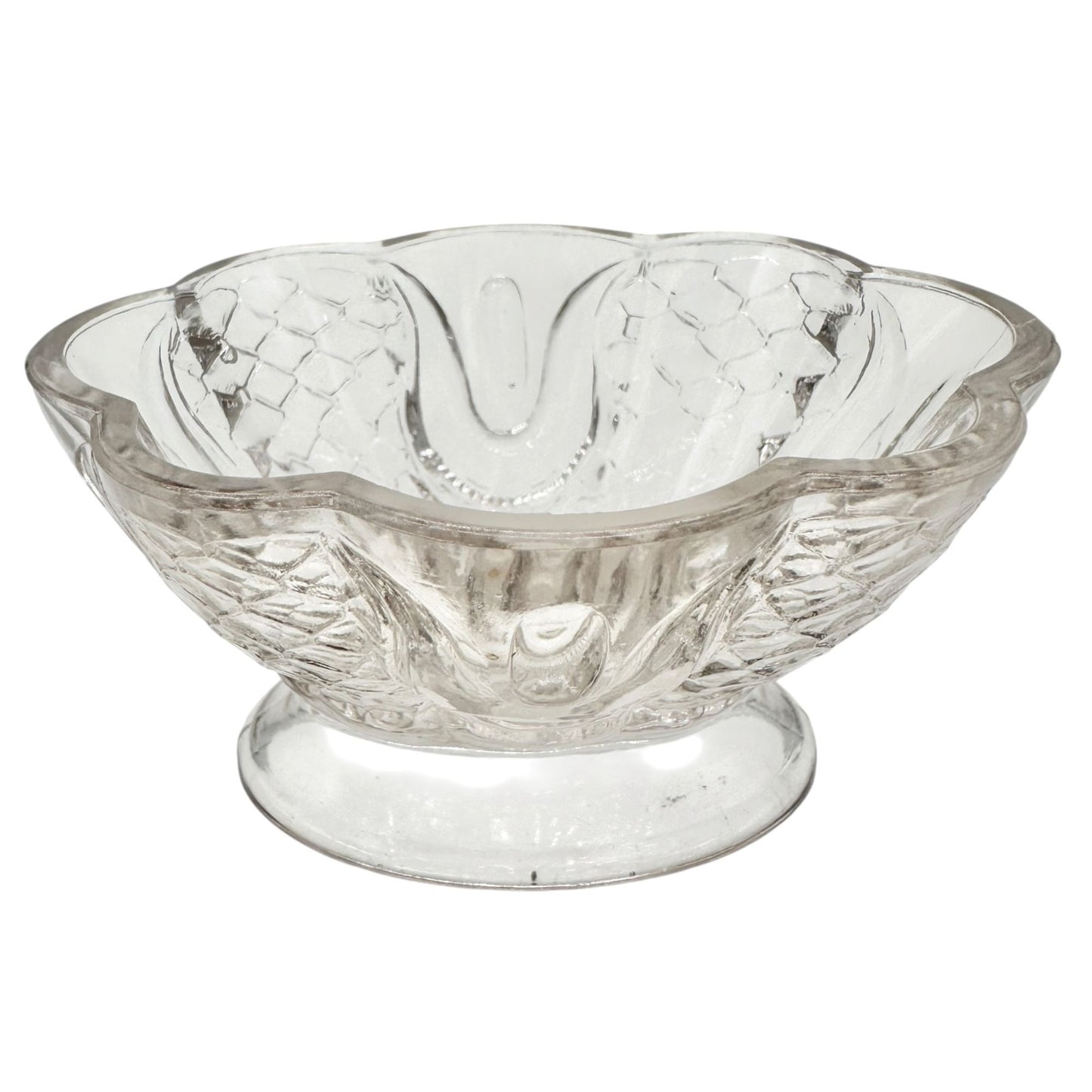 Federal Glass 1914 Wabash Childrens Vegetable 4pc Set Tulip & Honeycomb Pattern