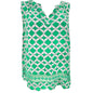 Sleeveless Tunic Top Womens 2X Green White Print Crochet Inset Crown & Ivy Curvy