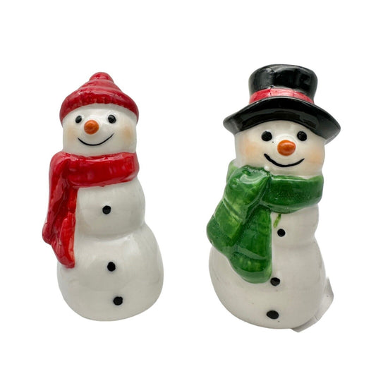 Salt Pepper Shaker Set Christmas Snowmen NWT