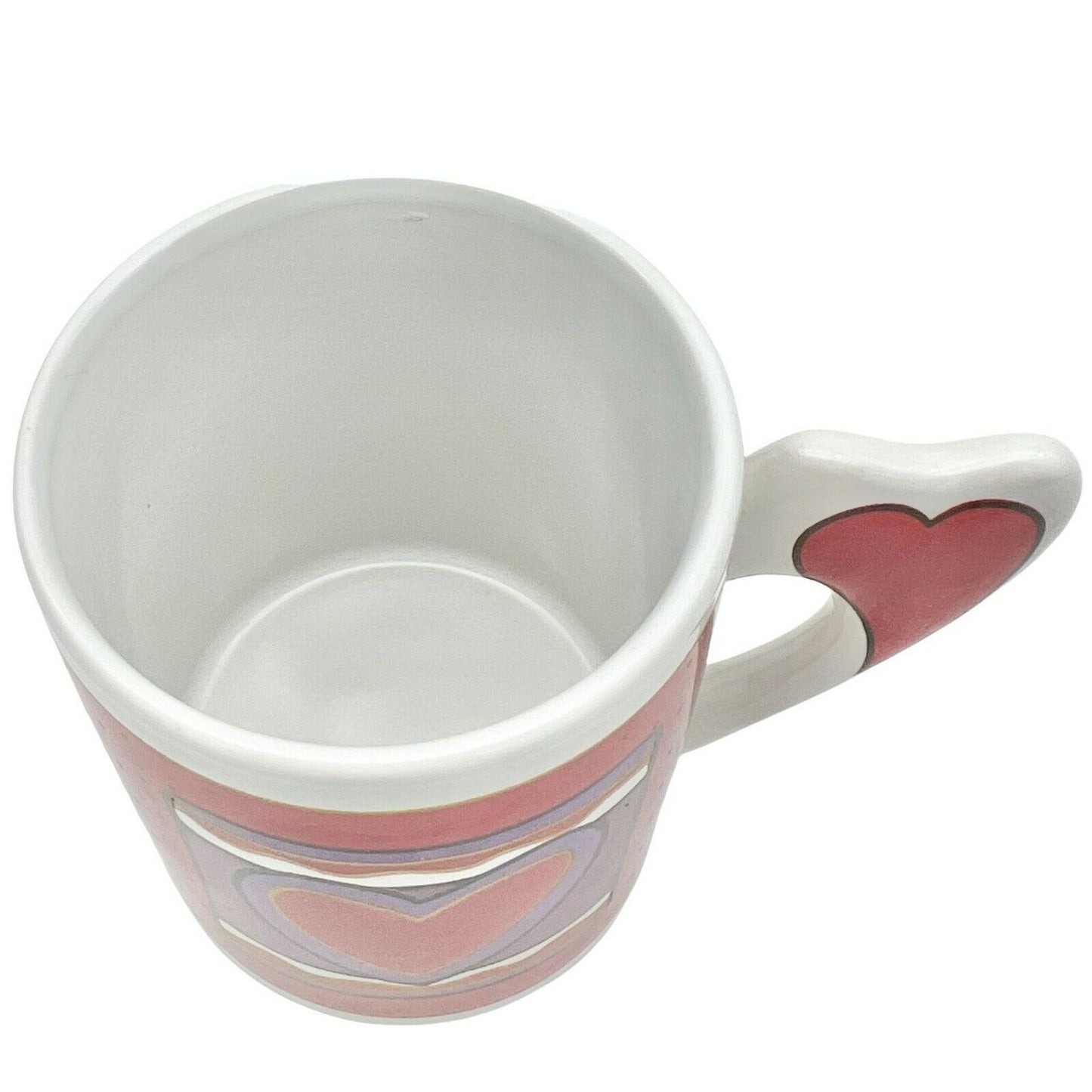 Heart Mug with Heart Handle 6oz White Mug Valentines Lovers