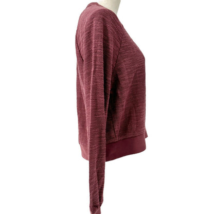 O'Neill Kennedy Top Women's Small Maroon LS Gathered Waist Cut-Out V-neck NWT