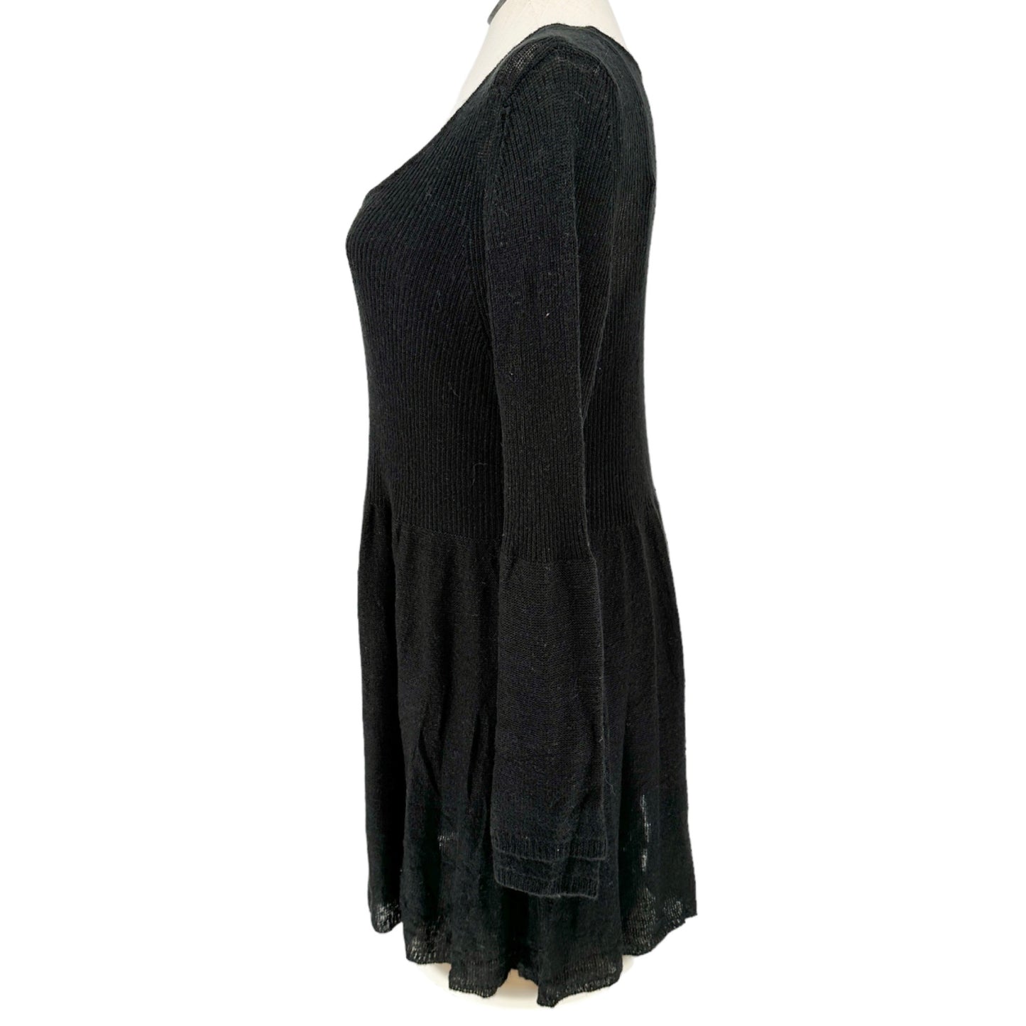 Venus Sweater Dress Womens 2X Black Camisole Lining Bell Sleeves NWT