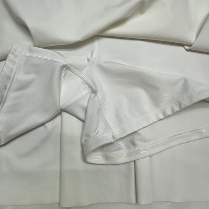 Athleta Ace Tennis Skort Womens XL White Poly Spandex Activewear Zip Pocket
