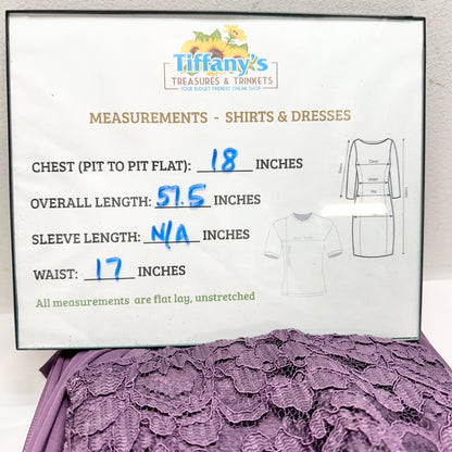 Davids Bridal Full Length Gown Womens 14 Plum Lace Chiffon Sleeveless Dress
