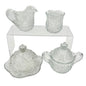 Oval Star No 300 Childs Mini 4 Pc Table Set TS-39 Indiana Glass Co Clear Crystal