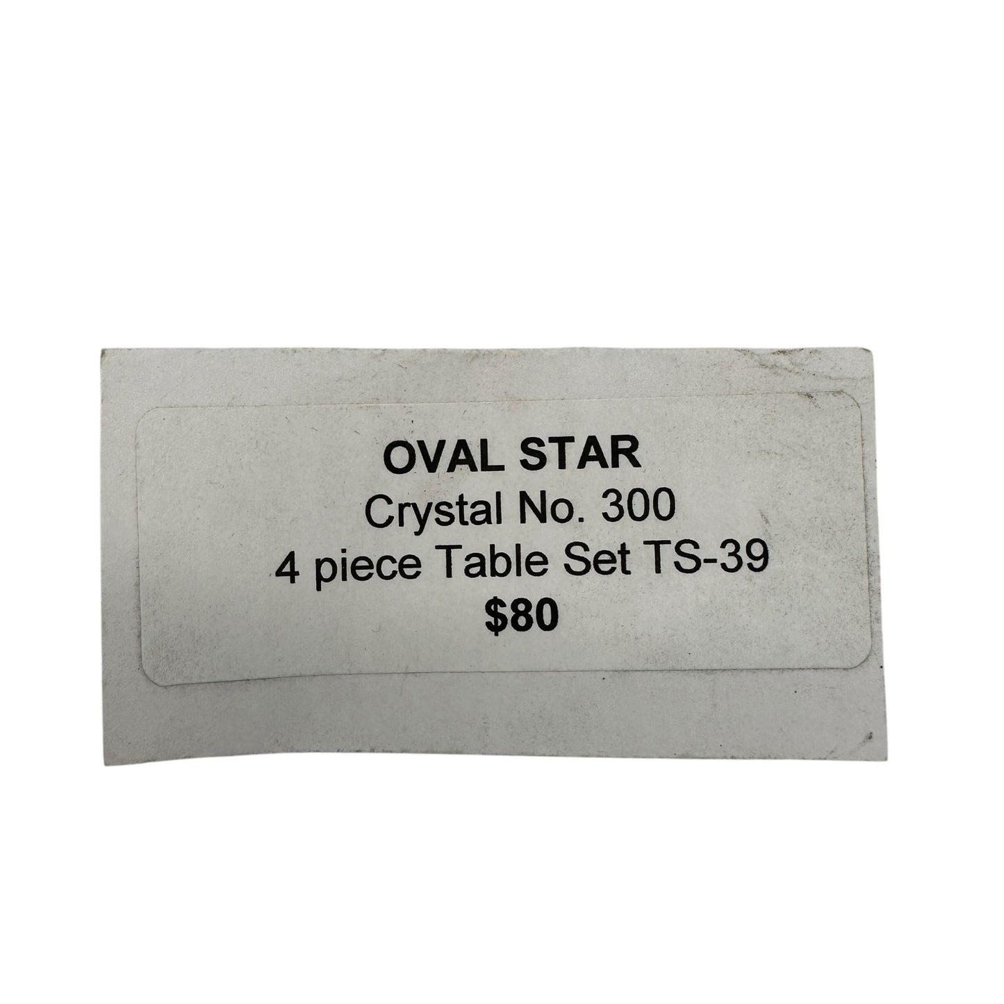 Oval Star No 300 Childs Mini 4 Pc Table Set TS-39 Indiana Glass Co Clear Crystal