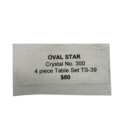 Oval Star No 300 Childs Mini 4 Pc Table Set TS-39 Indiana Glass Co Clear Crystal