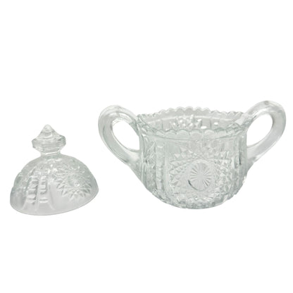 Oval Star No 300 Childs Mini 4 Pc Table Set TS-39 Indiana Glass Co Clear Crystal