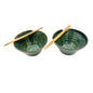 Set Of 2 Handmade Ceramic Rice Bowls With Chopsticks 7 Inch Green Blue Glaze