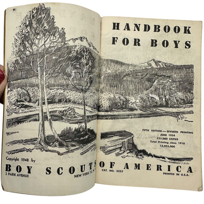 Boy Scouts of America 1954 Handbook For Boys Vintage Paperback Scouting