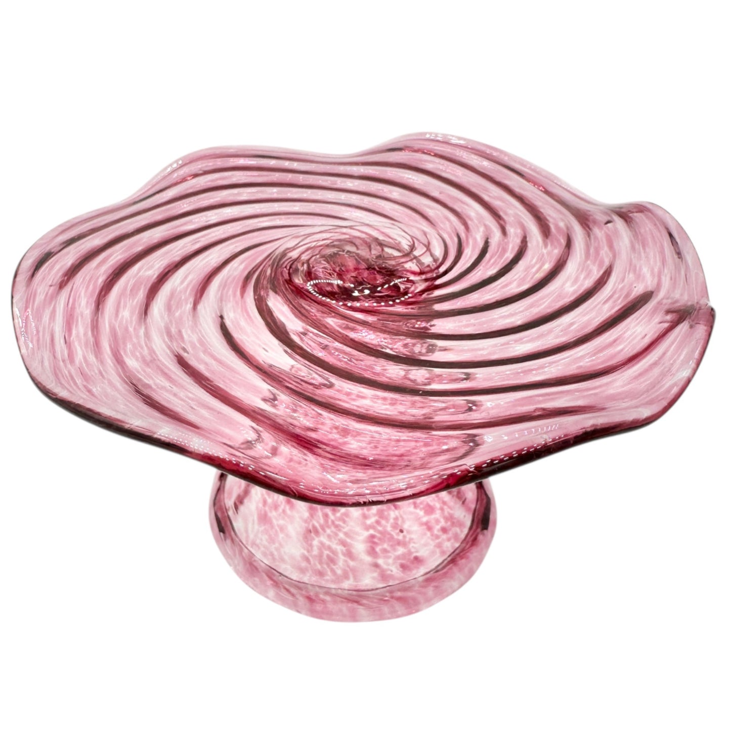 Cake Stand Pink Art Glass Alex Andriani 2001 Treasures for Children Convention