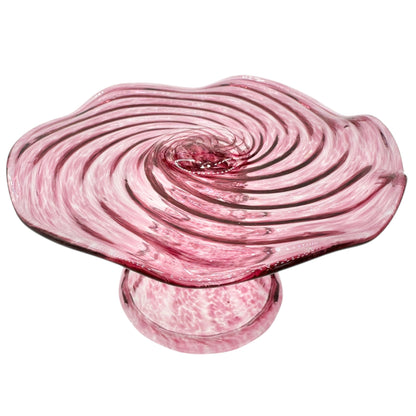 Cake Stand Pink Art Glass Alex Andriani 2001 Treasures for Children Convention