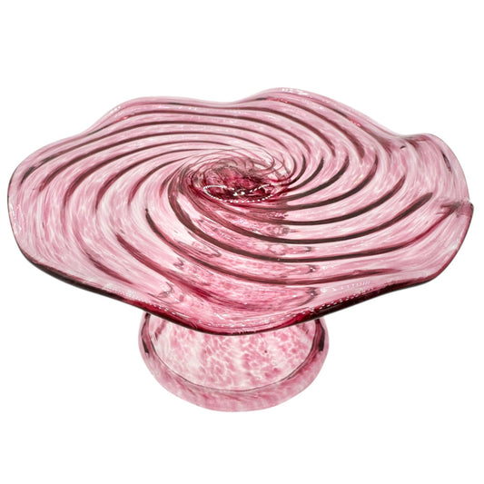 Cake Stand Pink Art Glass Alex Andriani 2001 Treasures for Children Convention