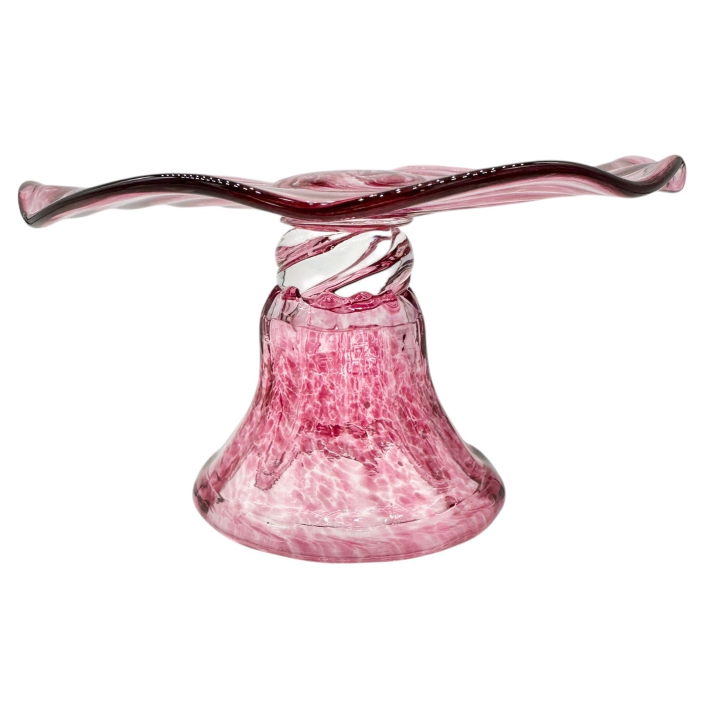 Cake Stand Pink Art Glass Alex Andriani 2001 Treasures for Children Convention