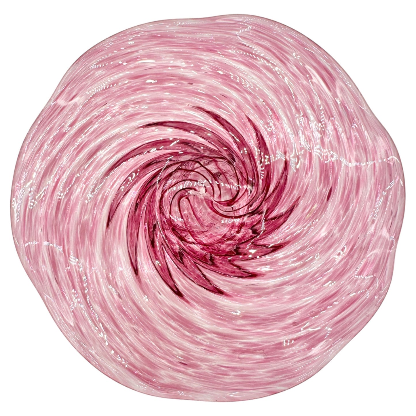 Cake Stand Pink Art Glass Alex Andriani 2001 Treasures for Children Convention