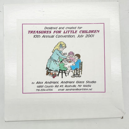 Cake Stand Pink Art Glass Alex Andriani 2001 Treasures for Children Convention